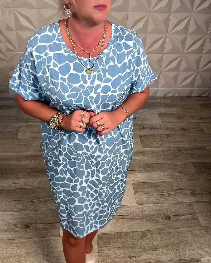 Maria | Casual Printed Dress with Round Neck