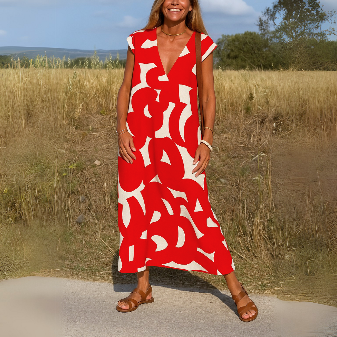 Austin | Elegant Caftan with Geometric Print – Lightweight & Breezy