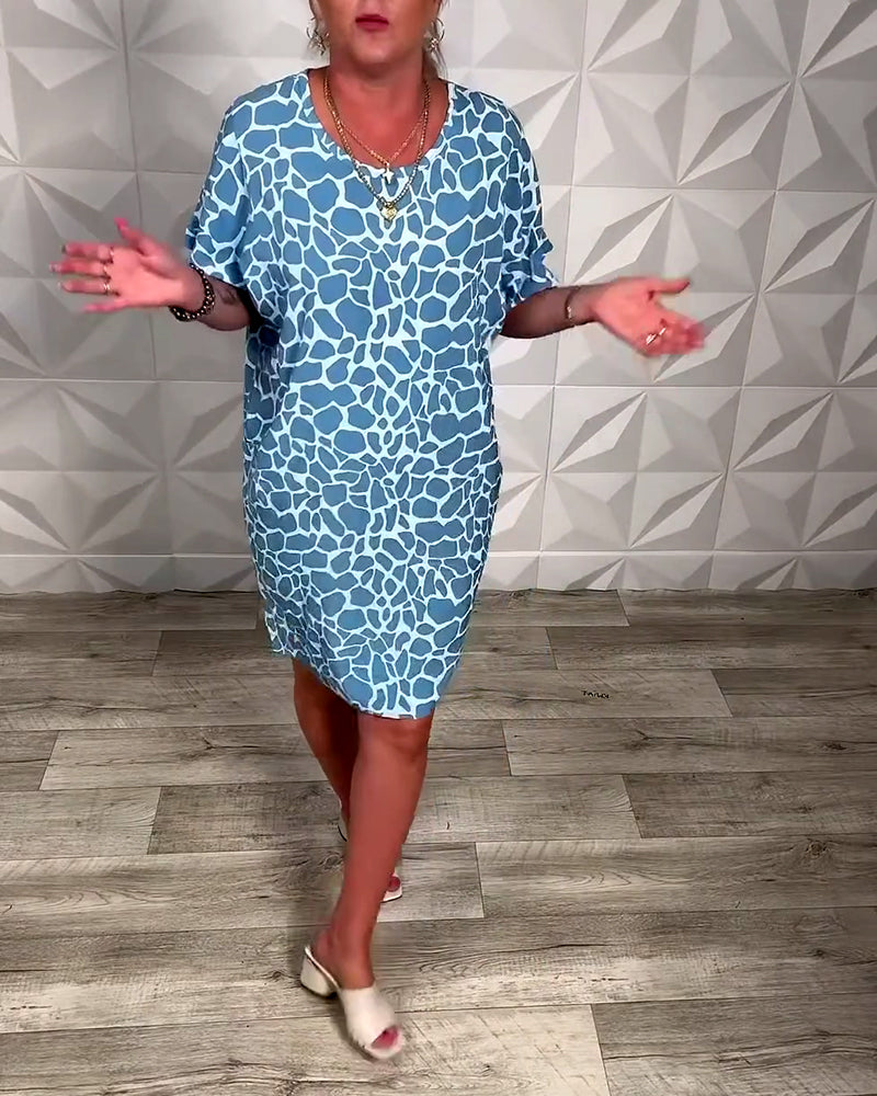 Maria | Casual Printed Dress with Round Neck