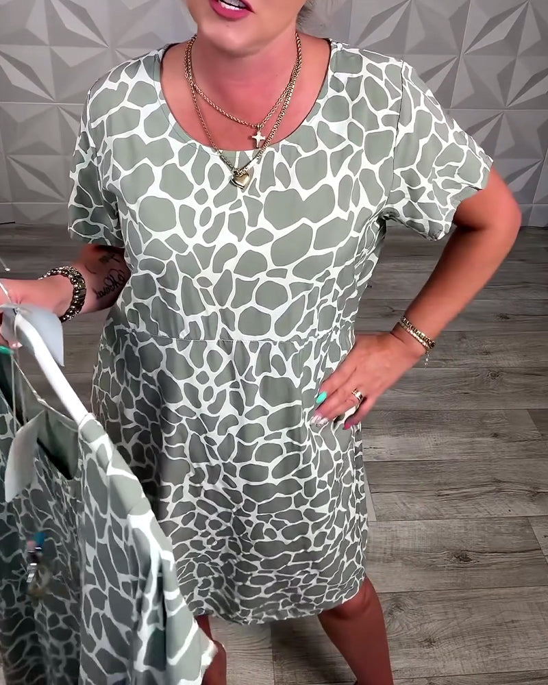 Maria | Casual Printed Dress with Round Neck