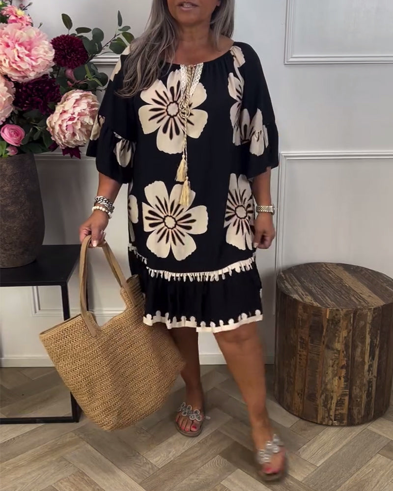 Trudy | Bold Floral Shift Dress – Effortless & Confident