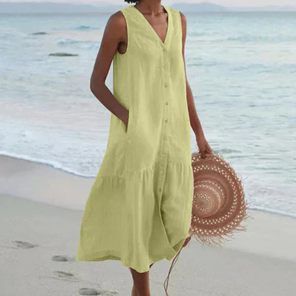 Luna | V-Neck Sleeveless Shirt Dress