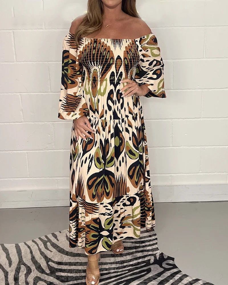 Lucy | Convertible Off-Shoulder Maxi Dress – Elegant & Flowy