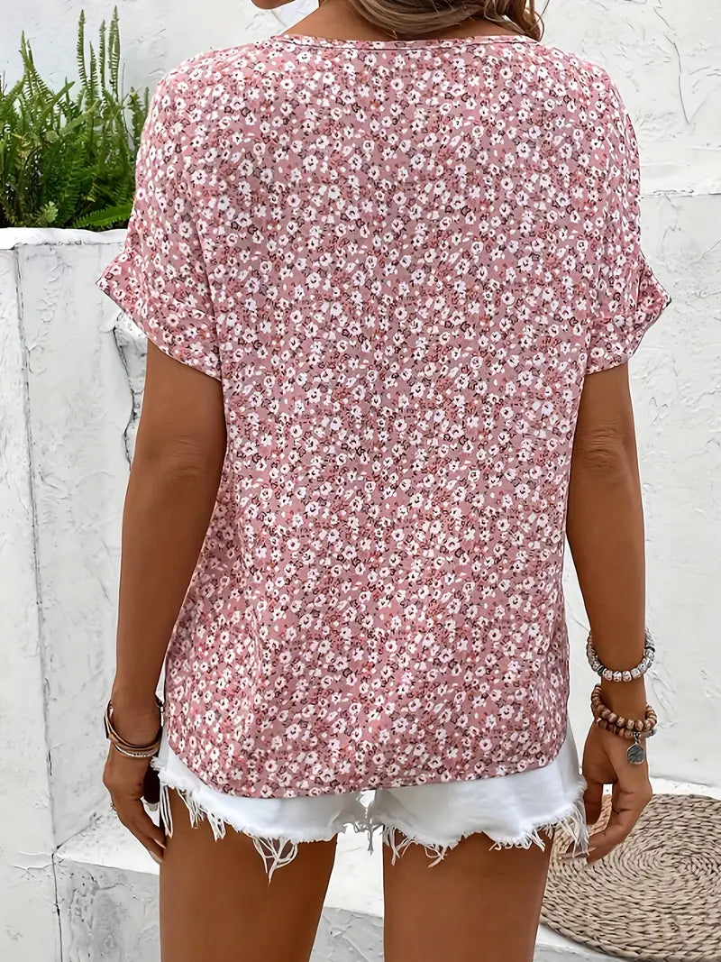 Debby | Floral Top with Buttons