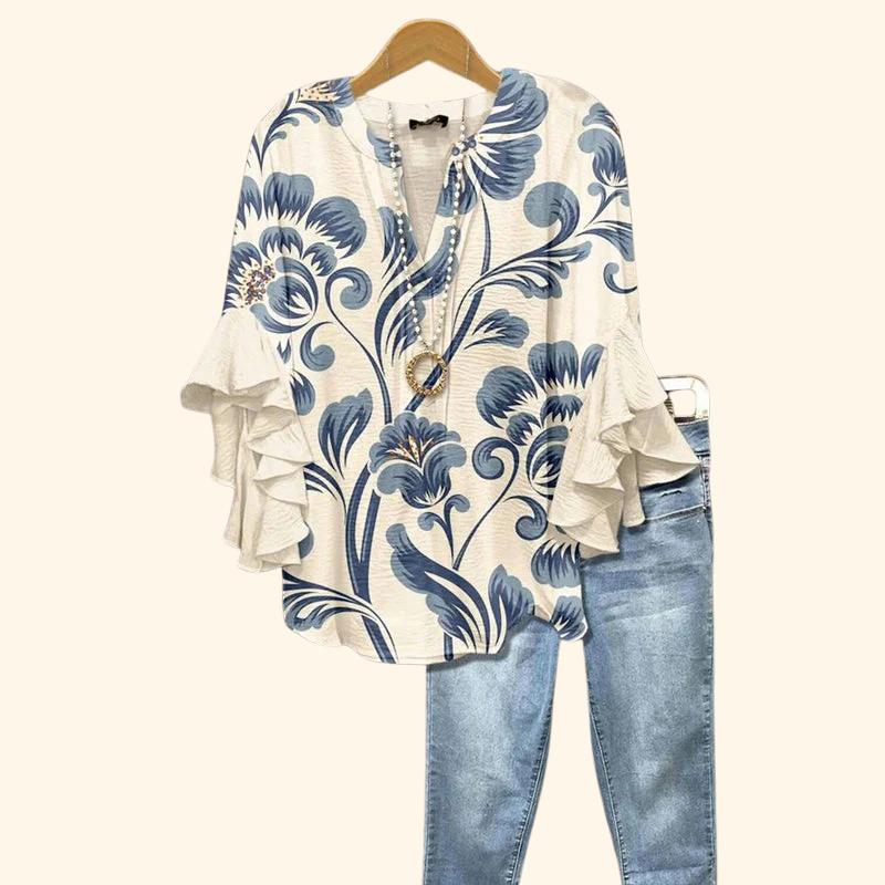 Anne | Vintage Floral Print Blouse