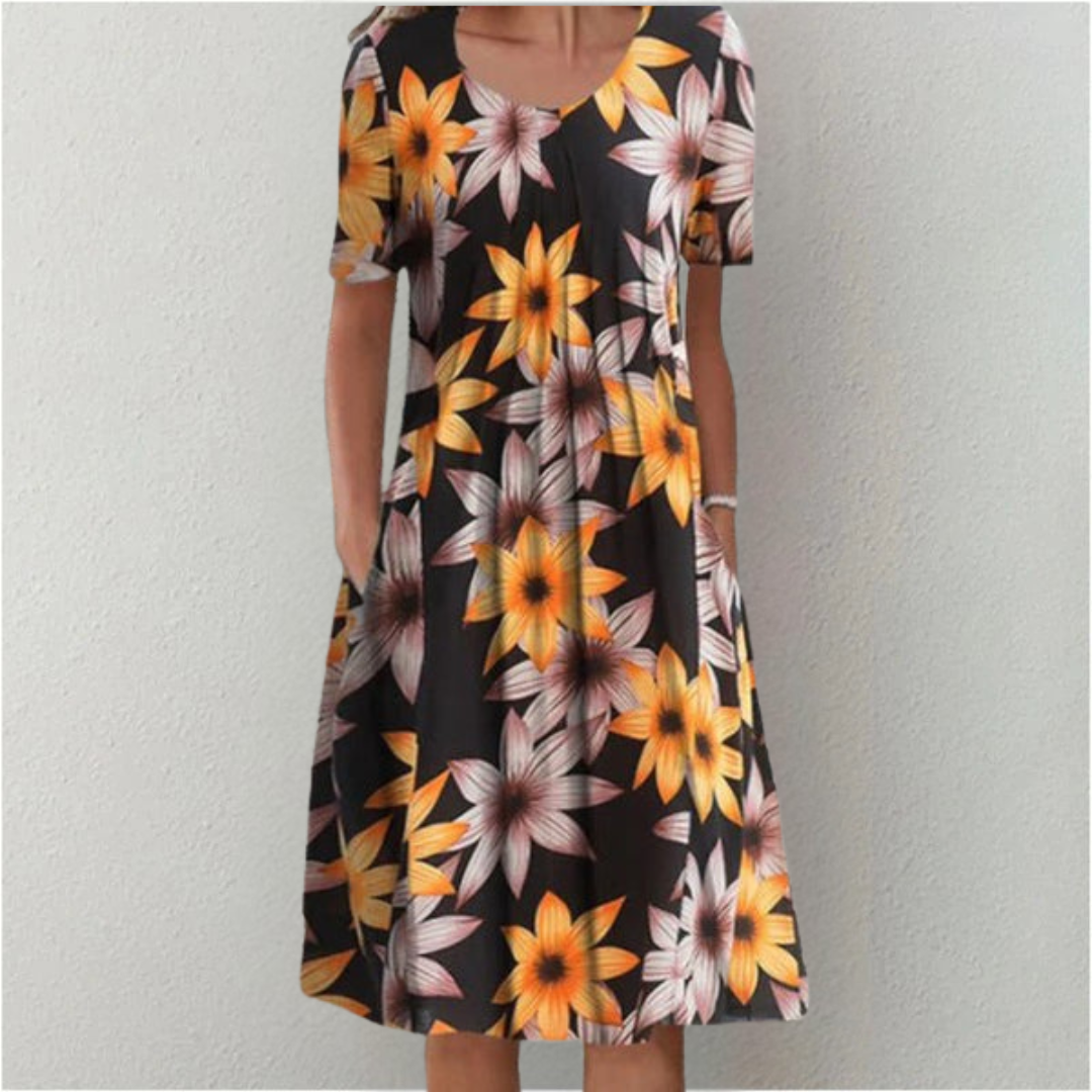 Janet | Stylish and Casual Floral Dress with Pockets
