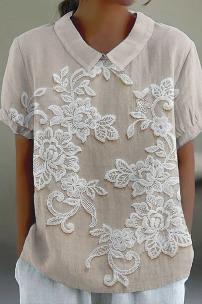 Lily | Floral Collar Blouse