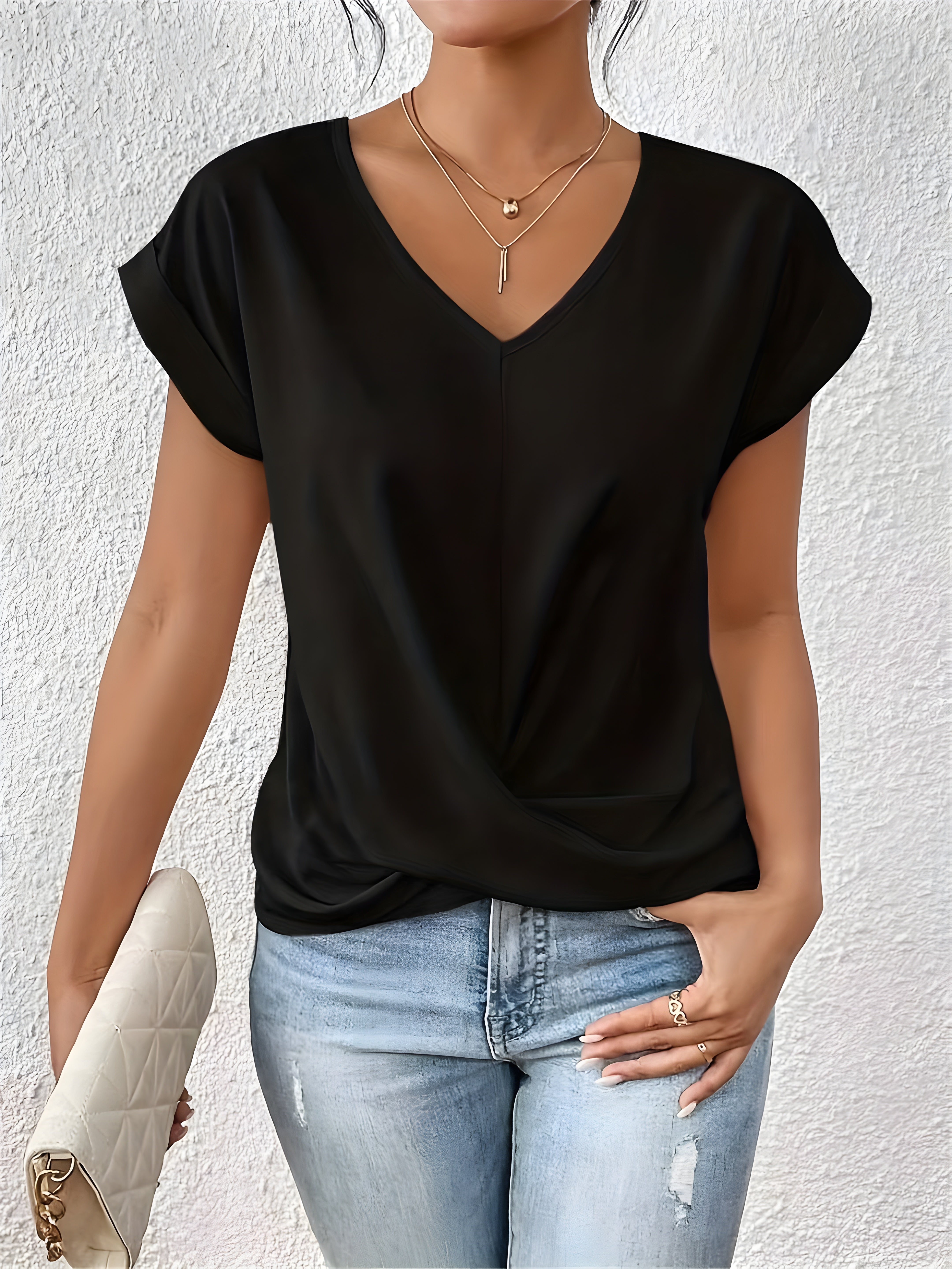 Jet | Twist Front V-Neck Top