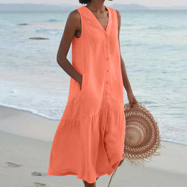 Luna | V-Neck Sleeveless Shirt Dress