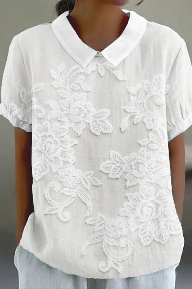 Lily | Floral Collar Blouse