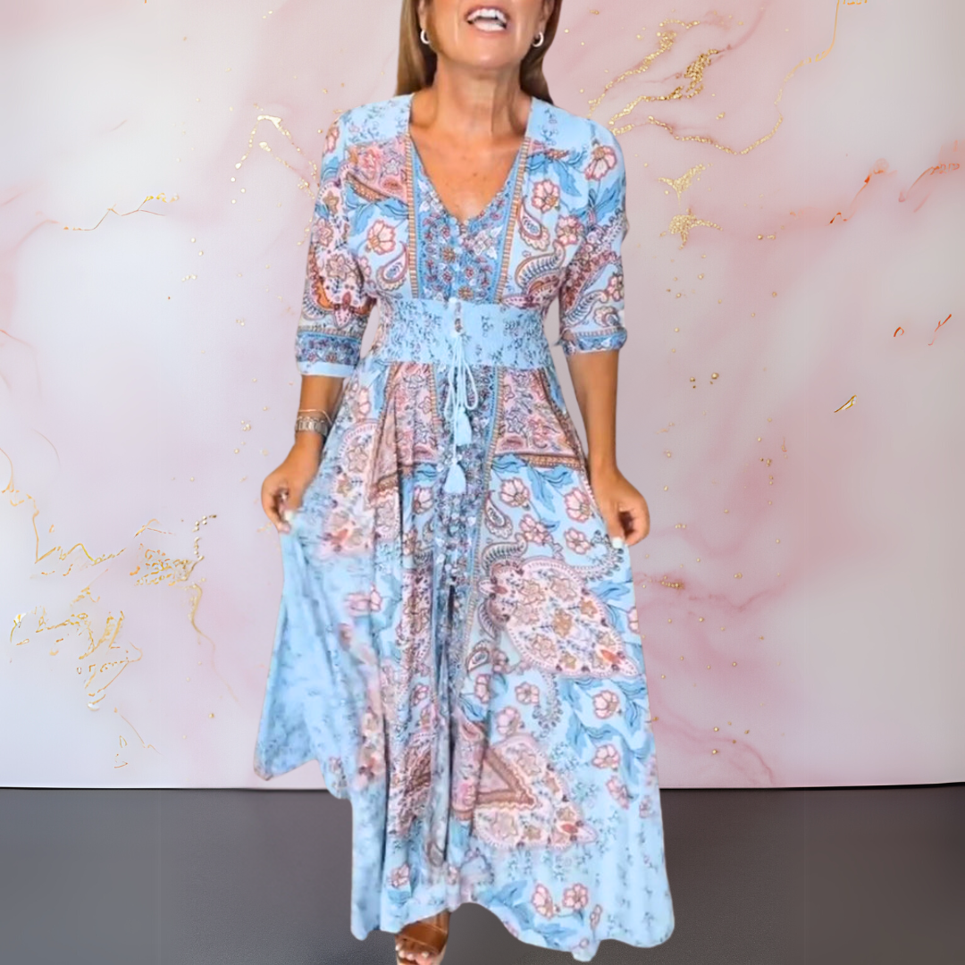 Danielle | Bohemian Paisley Maxi Dress – Elegant & Relaxed