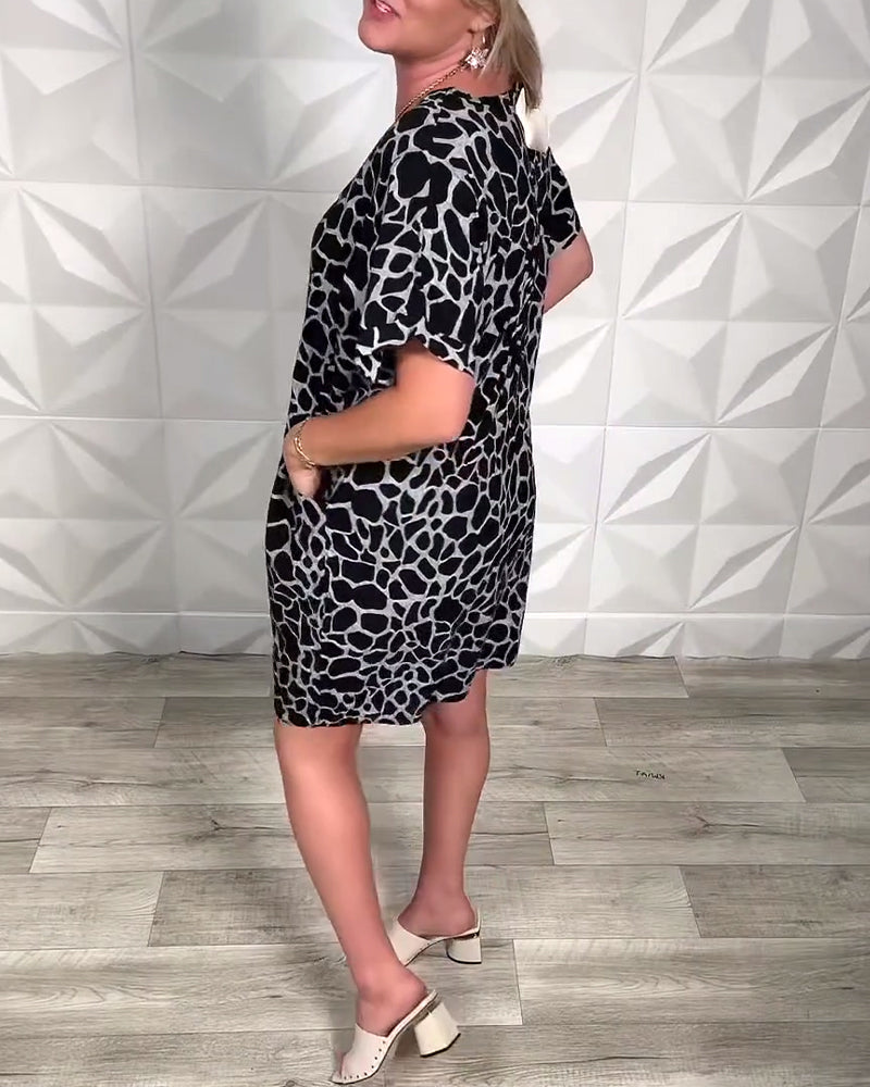 Maria | Casual Printed Dress with Round Neck