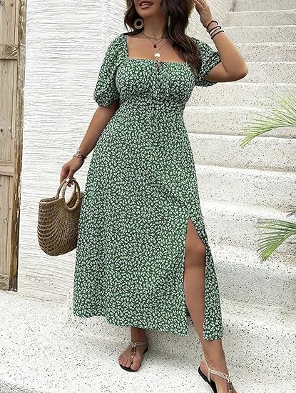 Tara | Elegant Plus Size Midi Dress – Flowy, Flattering & Comfortable