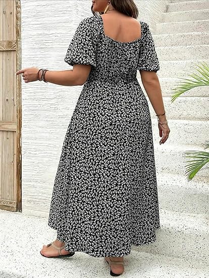 Tara | Elegant Plus Size Midi Dress – Flowy, Flattering & Comfortable
