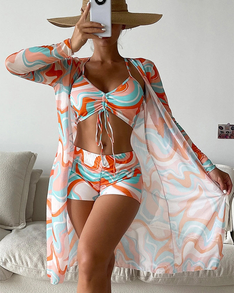 Angela | 3-Piece Printed Bikini Set