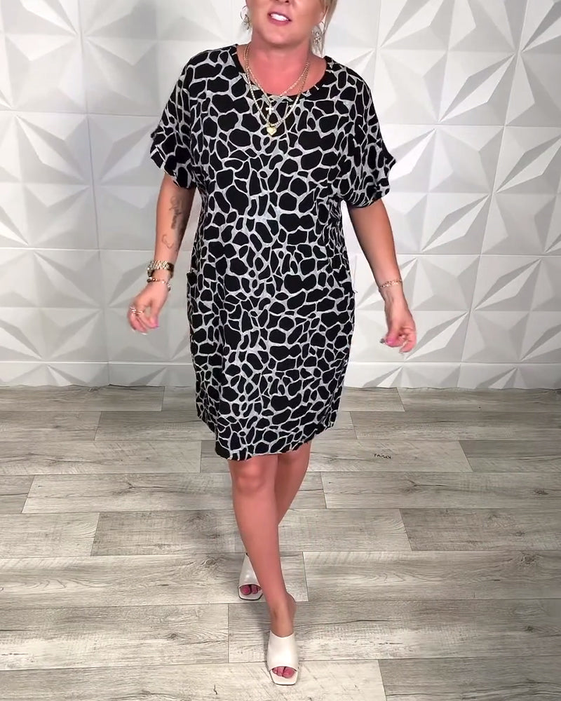 Maria | Casual Printed Dress with Round Neck