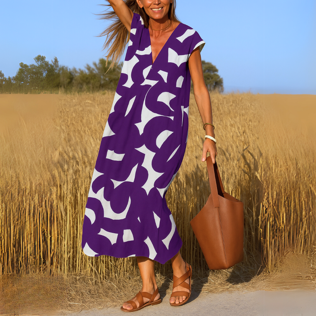 Austin | Elegant Caftan with Geometric Print – Lightweight & Breezy