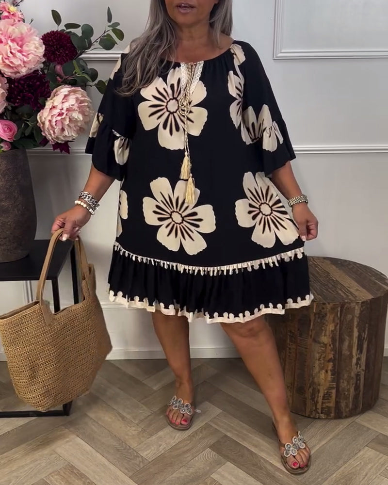 Trudy | Bold Floral Shift Dress – Effortless & Confident