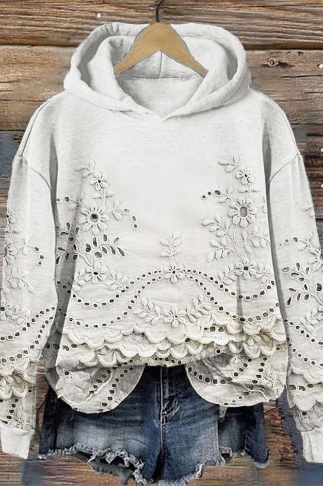Fiona | Light & Airy Lace-Trimmed Hoodie