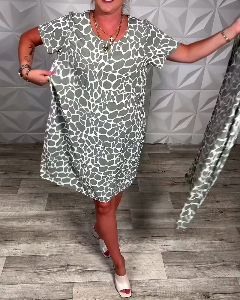 Maria | Casual Printed Dress with Round Neck