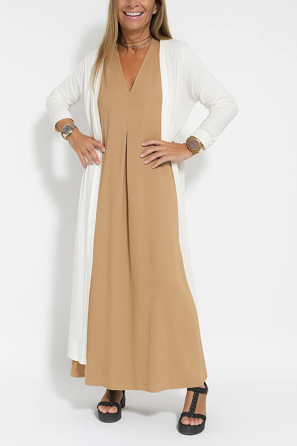 Susanne | Stylish Comfortable Maxi Dress + Free Cardigan