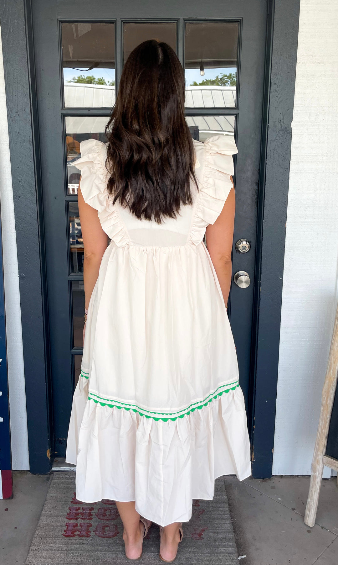 Lynette | V-Neck Ruffle Sleeve Maxi Dress