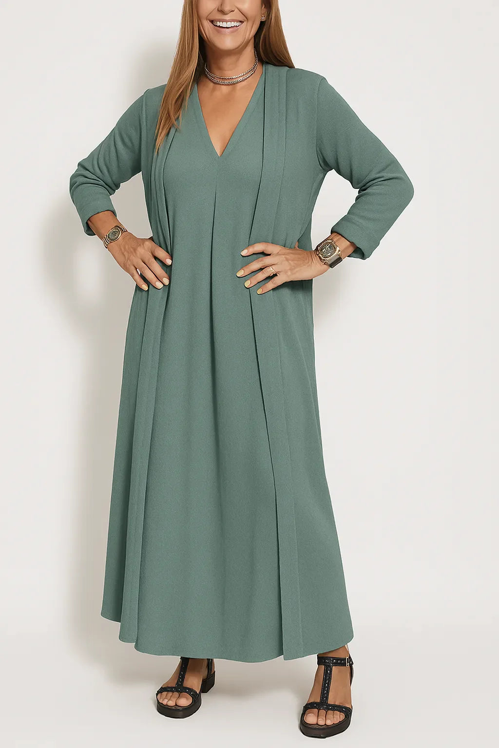 Susanne | Stylish Comfortable Maxi Dress + Free Cardigan