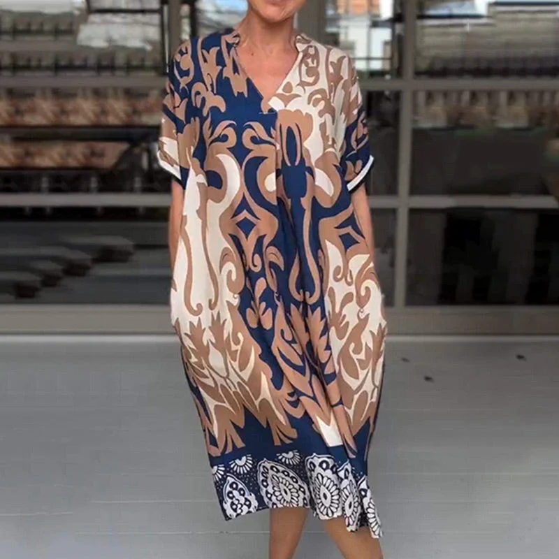 Amanda | Bohemian Printed Dress – Relaxed, Artistic & Effortless