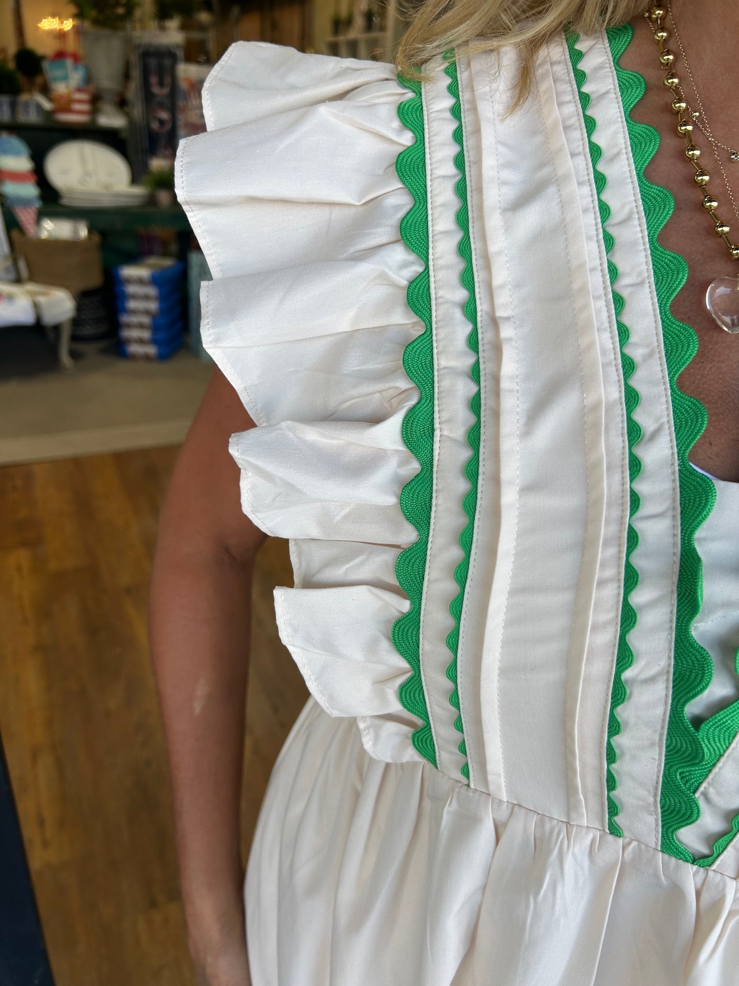 Lynette | V-Neck Ruffle Sleeve Maxi Dress