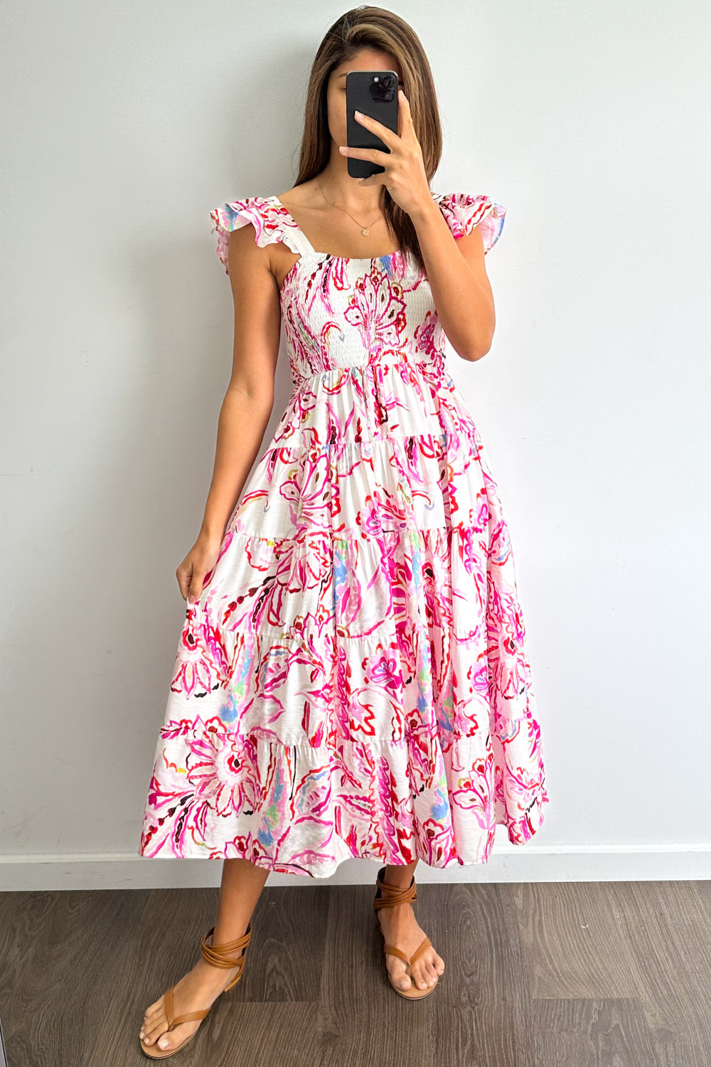 Lorraine | Pink Paisley Floral maxi dress