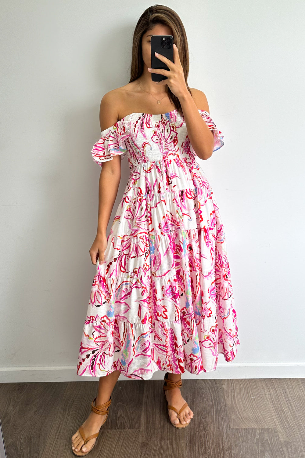 Lorraine | Pink Paisley Floral maxi dress