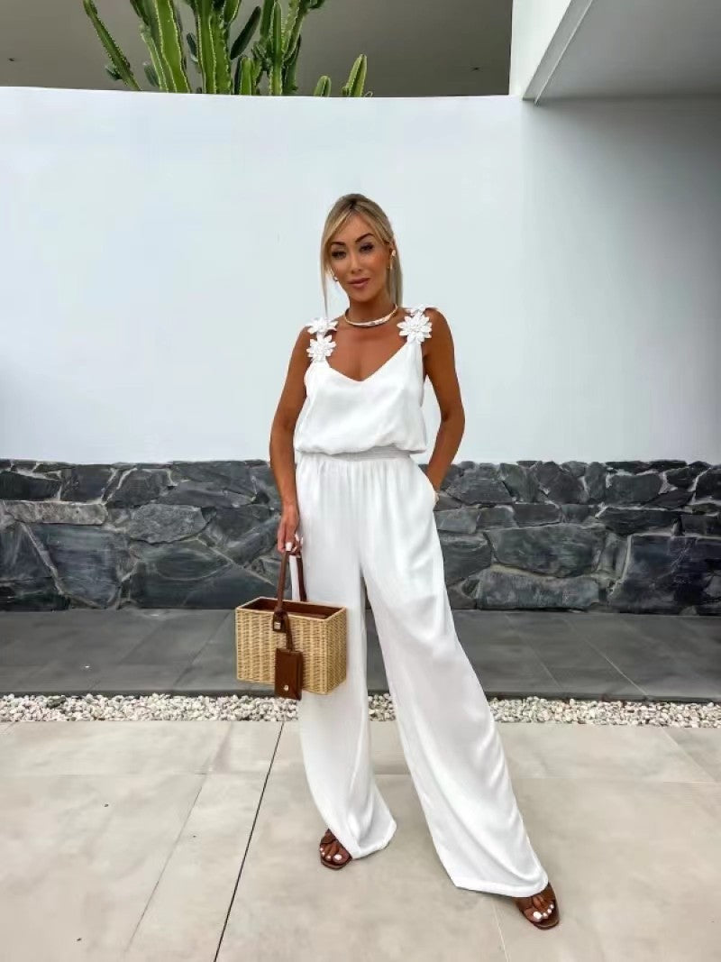 Georgina | Elegant Floral Strap Jumpsuit – Flowy, Flattering & Comfortable