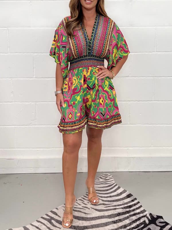 Denise | Bright Boho Print Playsuit – Fun, Flattering & Easy-Wear