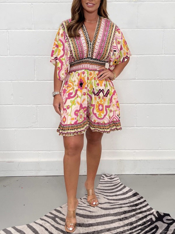 Denise | Bright Boho Print Playsuit – Fun, Flattering & Easy-Wear