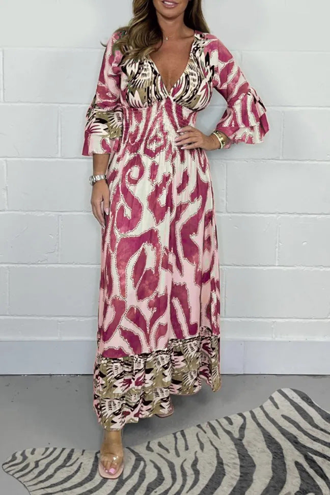 Vanessa | Safari Print Maxi Dress – Relaxed, Flowy & Elegant