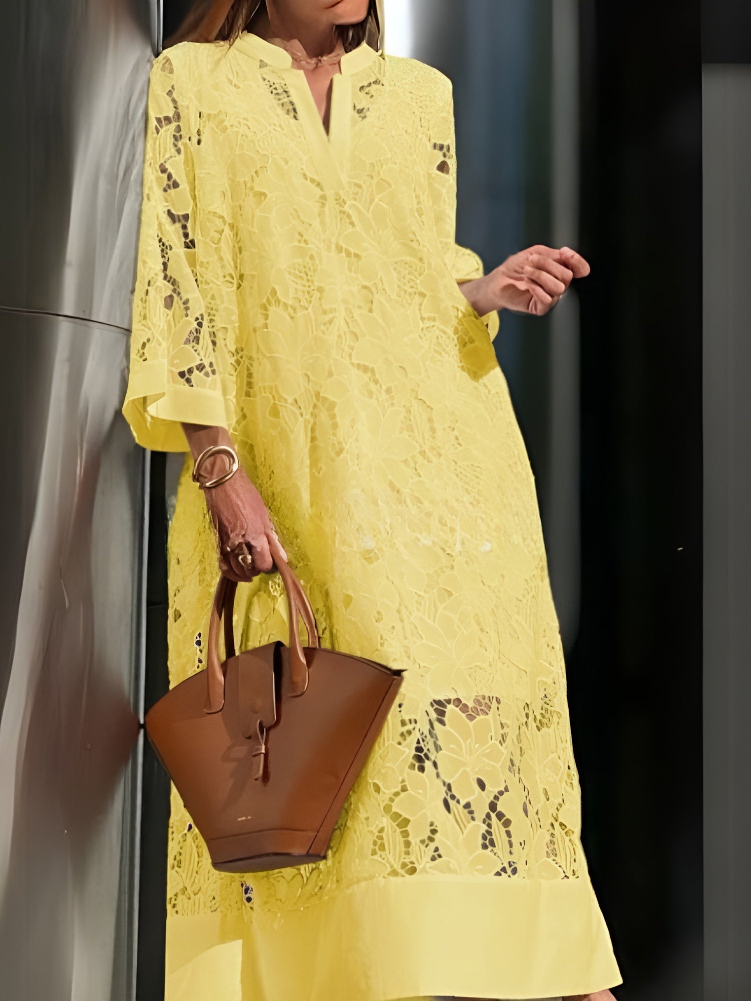 Margaret | Elegant White Lace Midi Dress – Light, Airy & Graceful