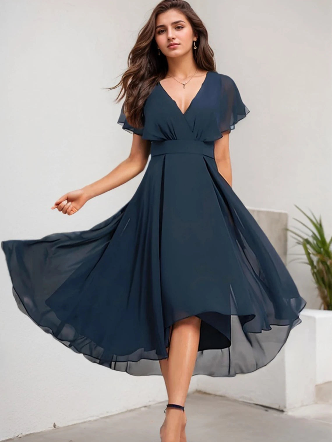 Beverley | Elegant Chiffon Dress – Flowy, Flattering & Timelessly Beautiful