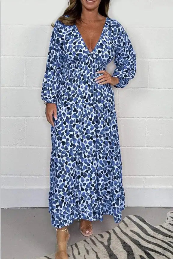 Tina | Elegant Smocked Waist Maxi Dress – Flowy, Flattering & Comfortable