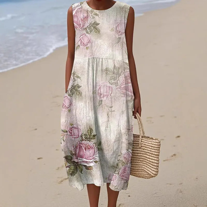 Adelina | Floral Patchwork Long Summer Dress