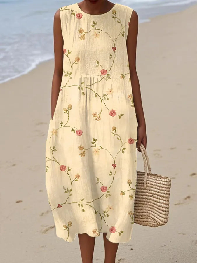 Adelina | Floral Patchwork Long Summer Dress