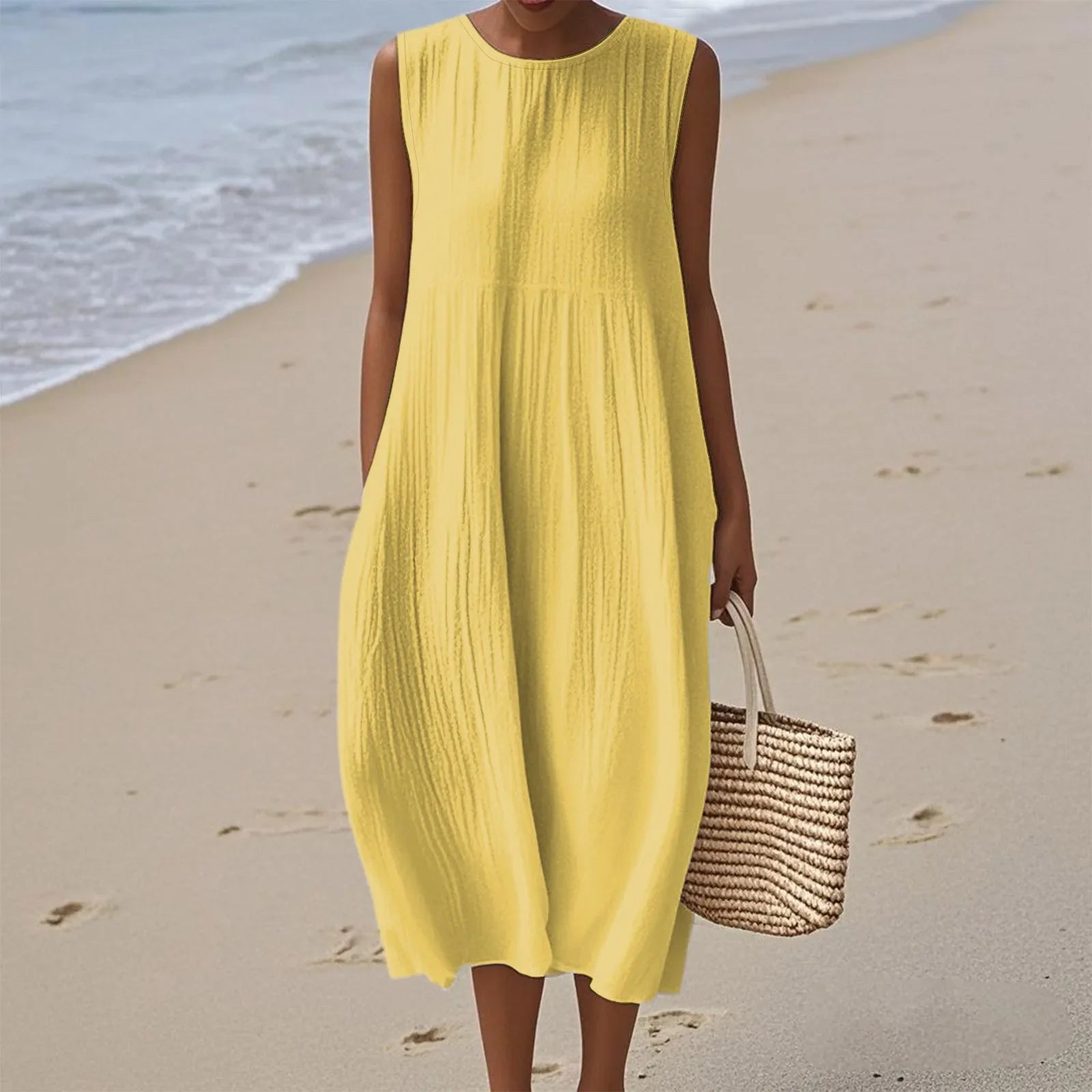 Sienna | Sleeveless Midi Dress for Effortless Summer Elegance