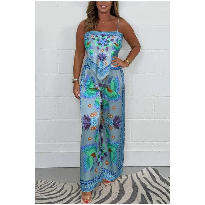 Sofia | Elegant Tropical Jumpsuit – Lightweight, Vibrant & Flattering