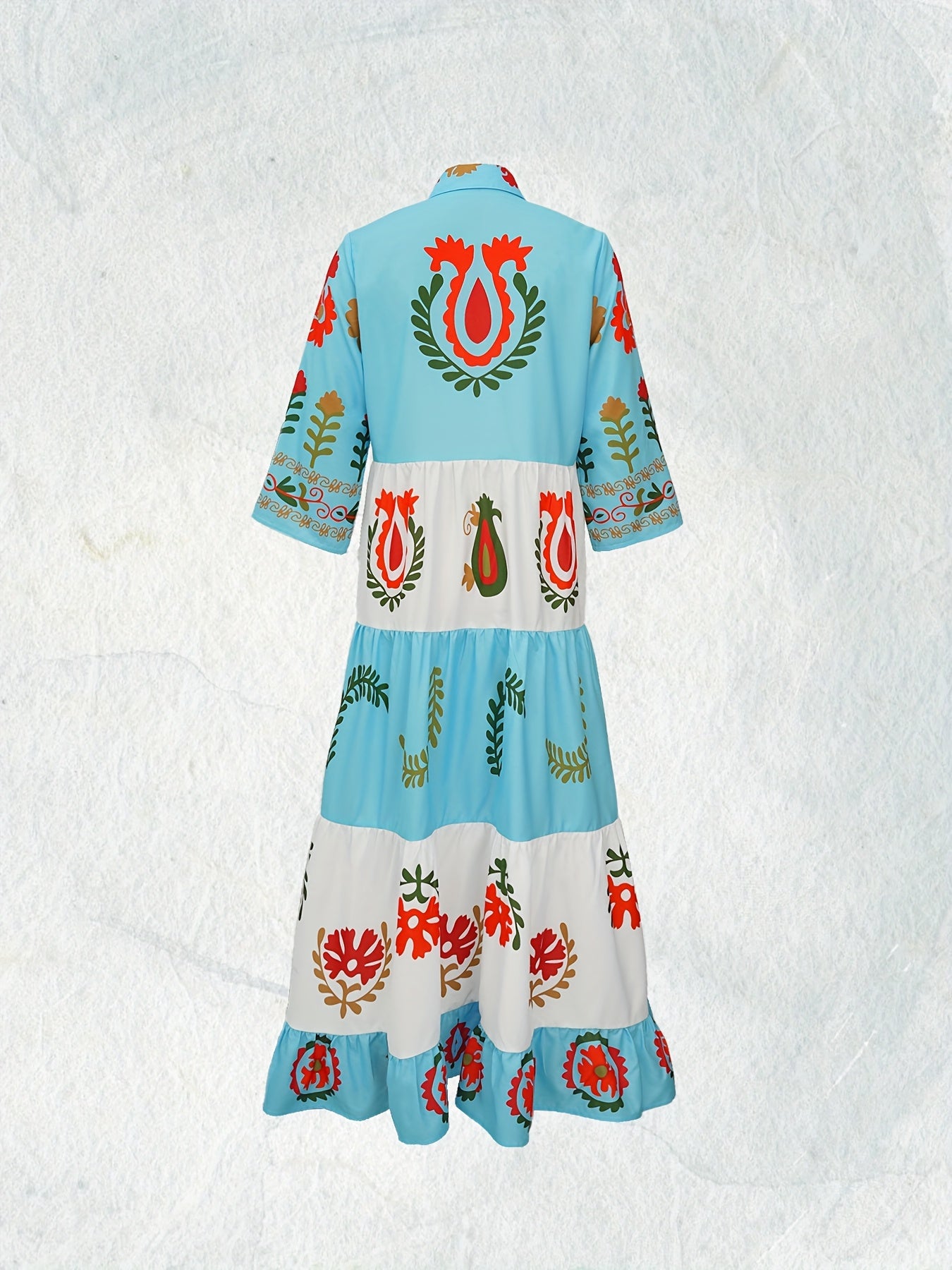 Isala | Graphic Floral Print Maxi Dress