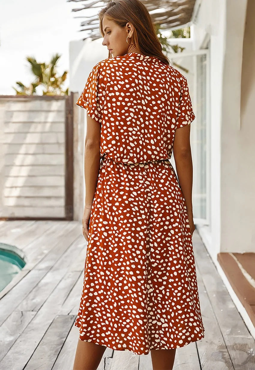 Louise | Button-Front Midi Dress – Soft, Relaxed & Effortless
