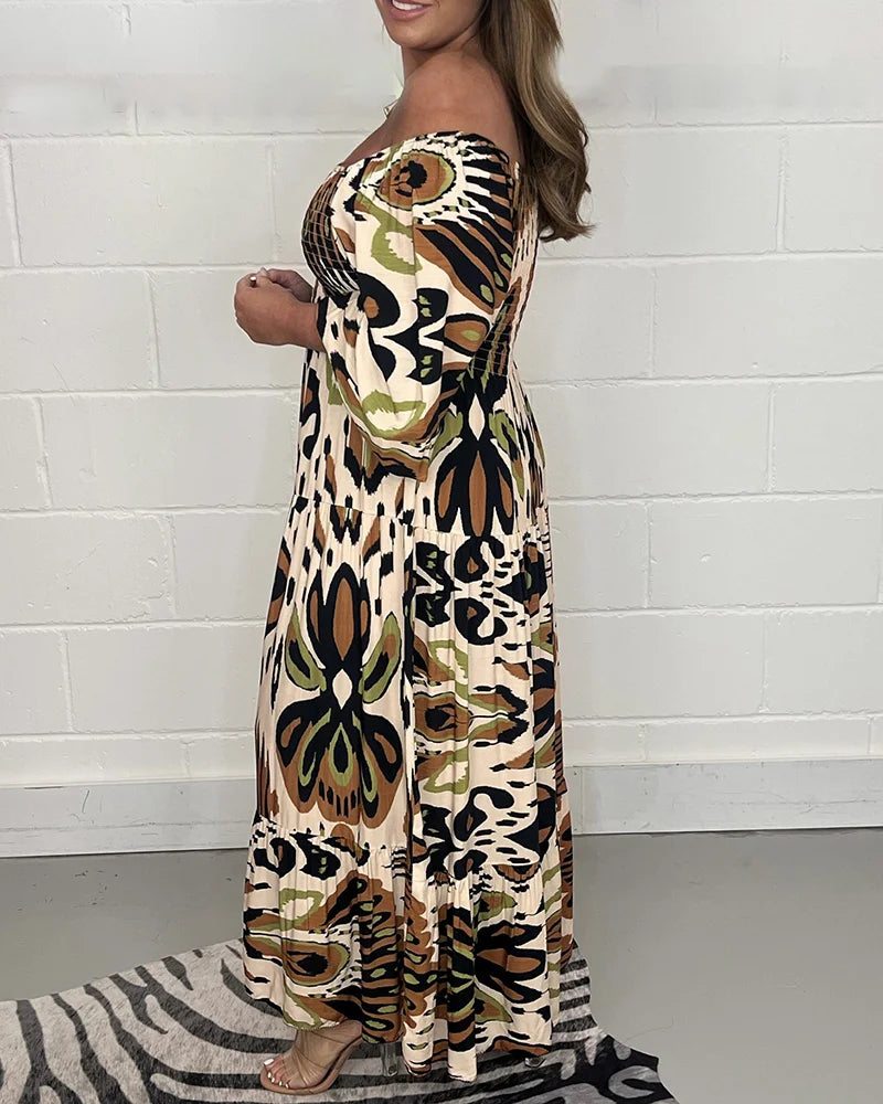 Lucy | Convertible Off-Shoulder Maxi Dress – Elegant & Flowy