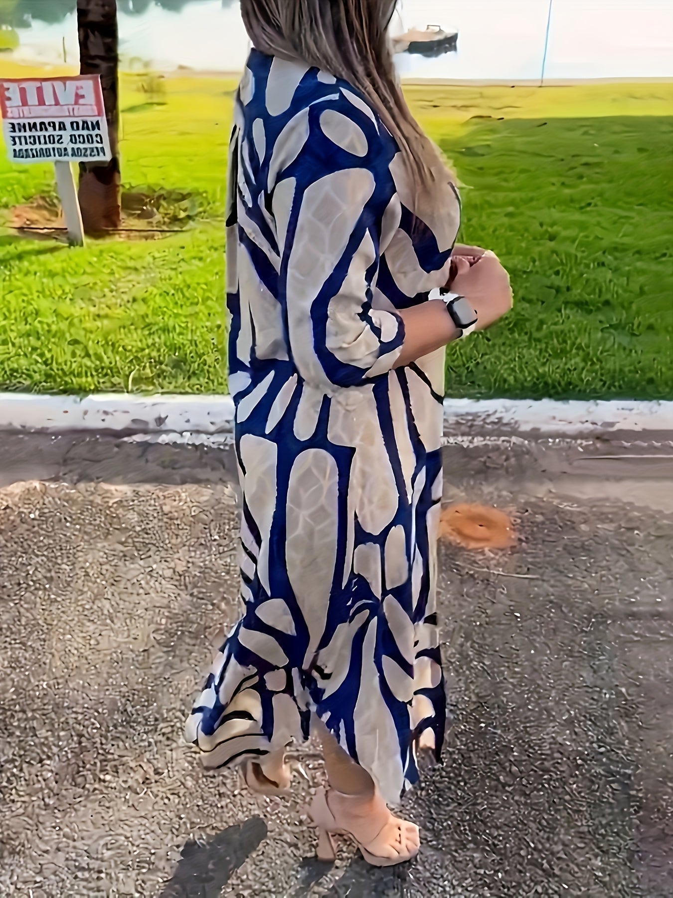 Emma | Modern Button-Front Midi Dress – Bold, Chic & Comfortable