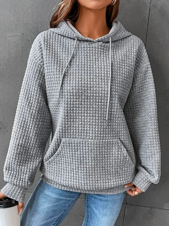 Louise | Waffle Knit Hoodie - Comfortable and Casual