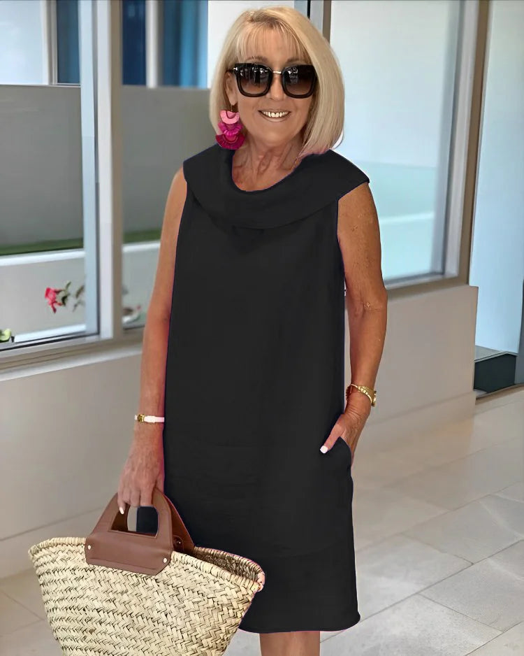 Sarah | Sleeveless Midi Dress With Round Neckline