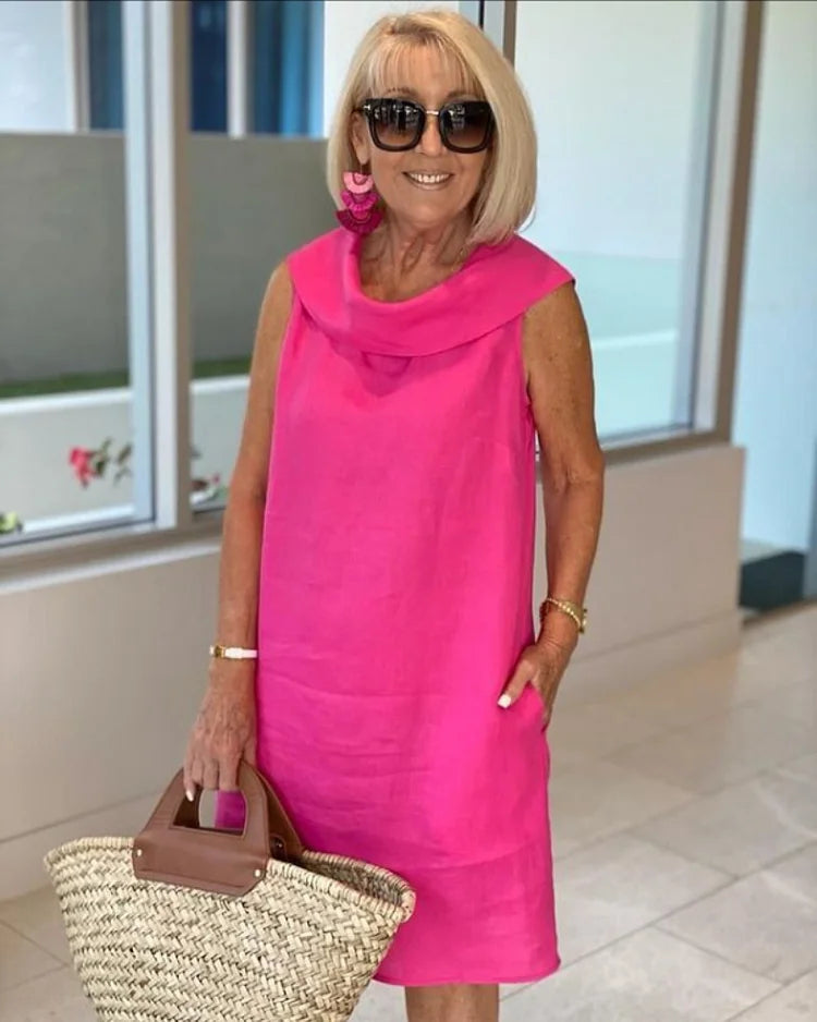 Sarah | Sleeveless Midi Dress With Round Neckline