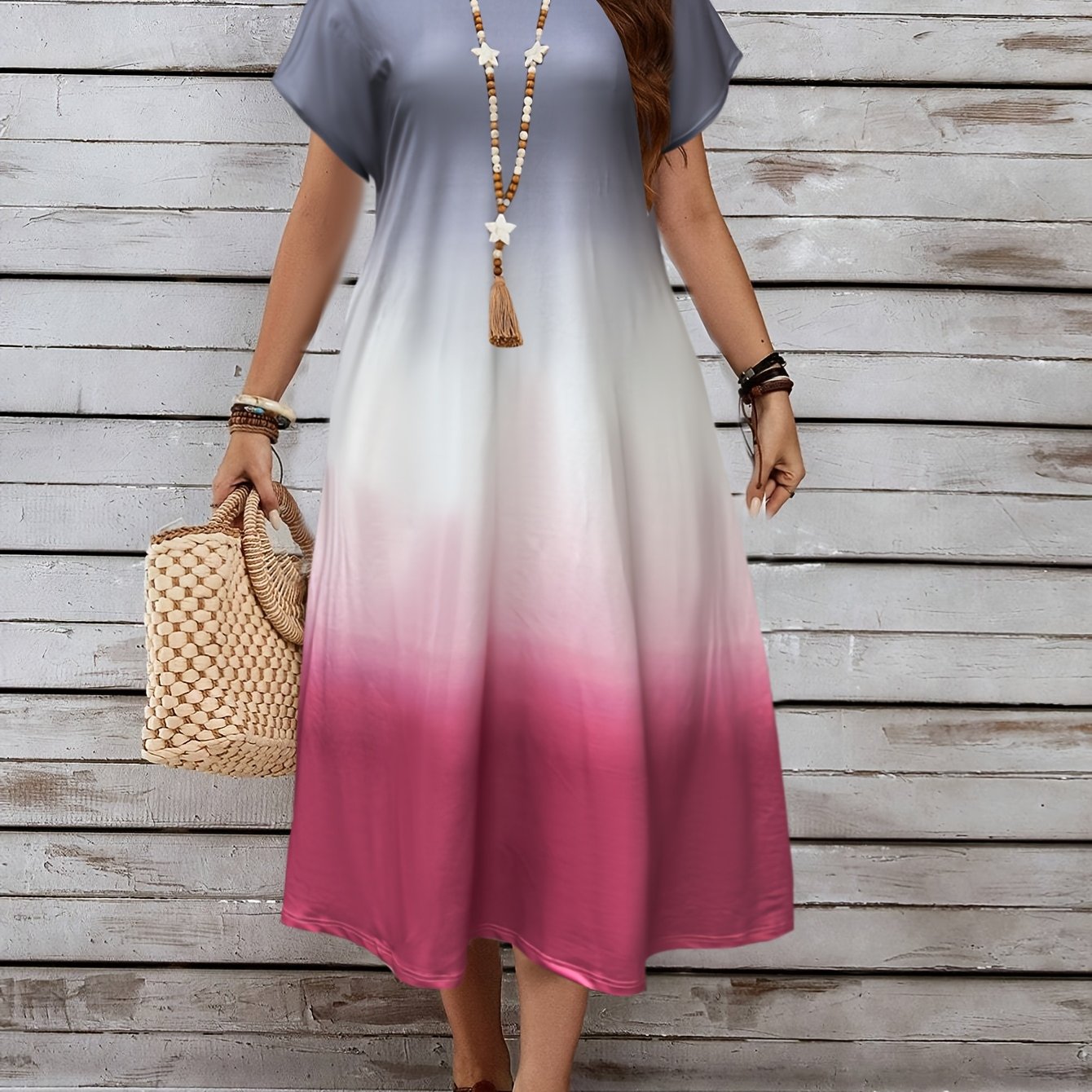 Randa | Elegant Big Sized Ombre Maxi Dress – Lightweight, Flowy & Comfortable